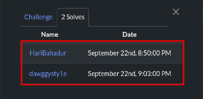 Challenge solving by two team
